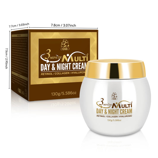 Crème Hydratante 3 Minutes au Rétinol, Collagène & Acide Hyaluronique – Fermeté & Éclat, Homme & Femme