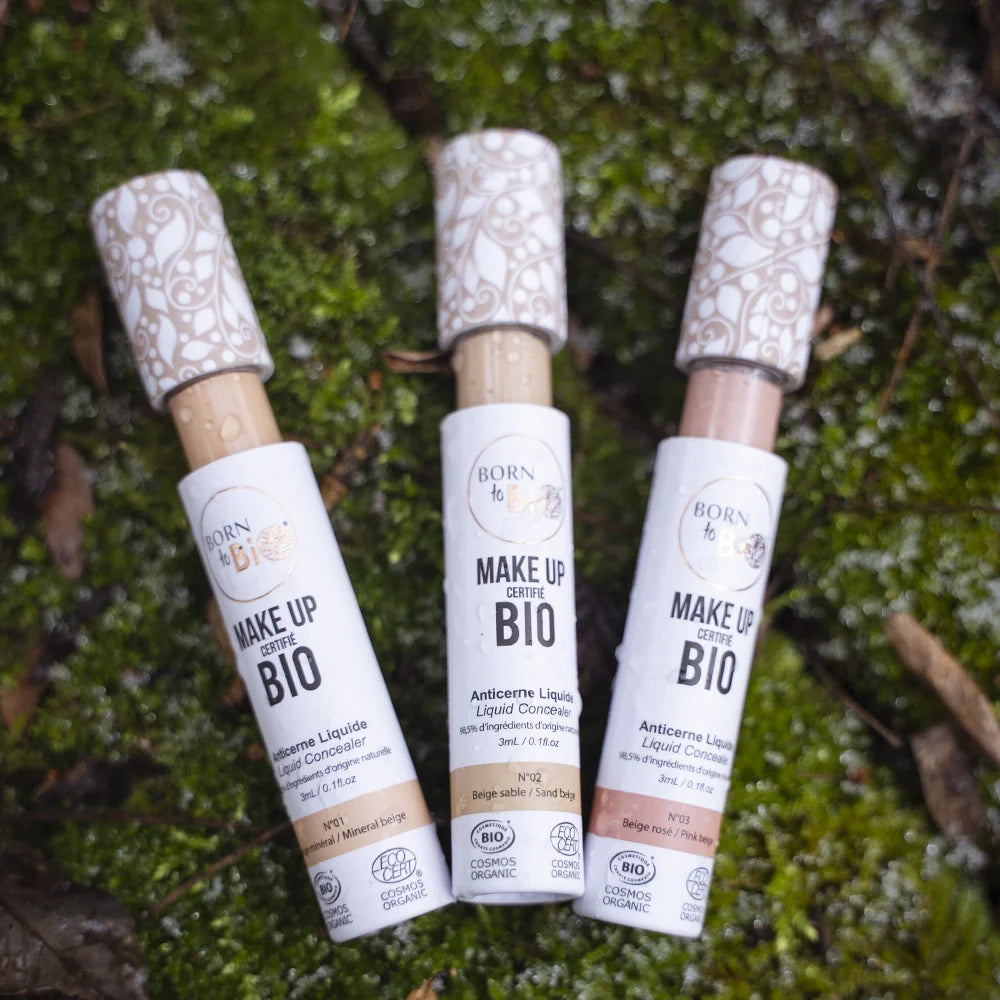 Anticernes Liquide Certifié Bio – Fini Satiné, 3 Teintes