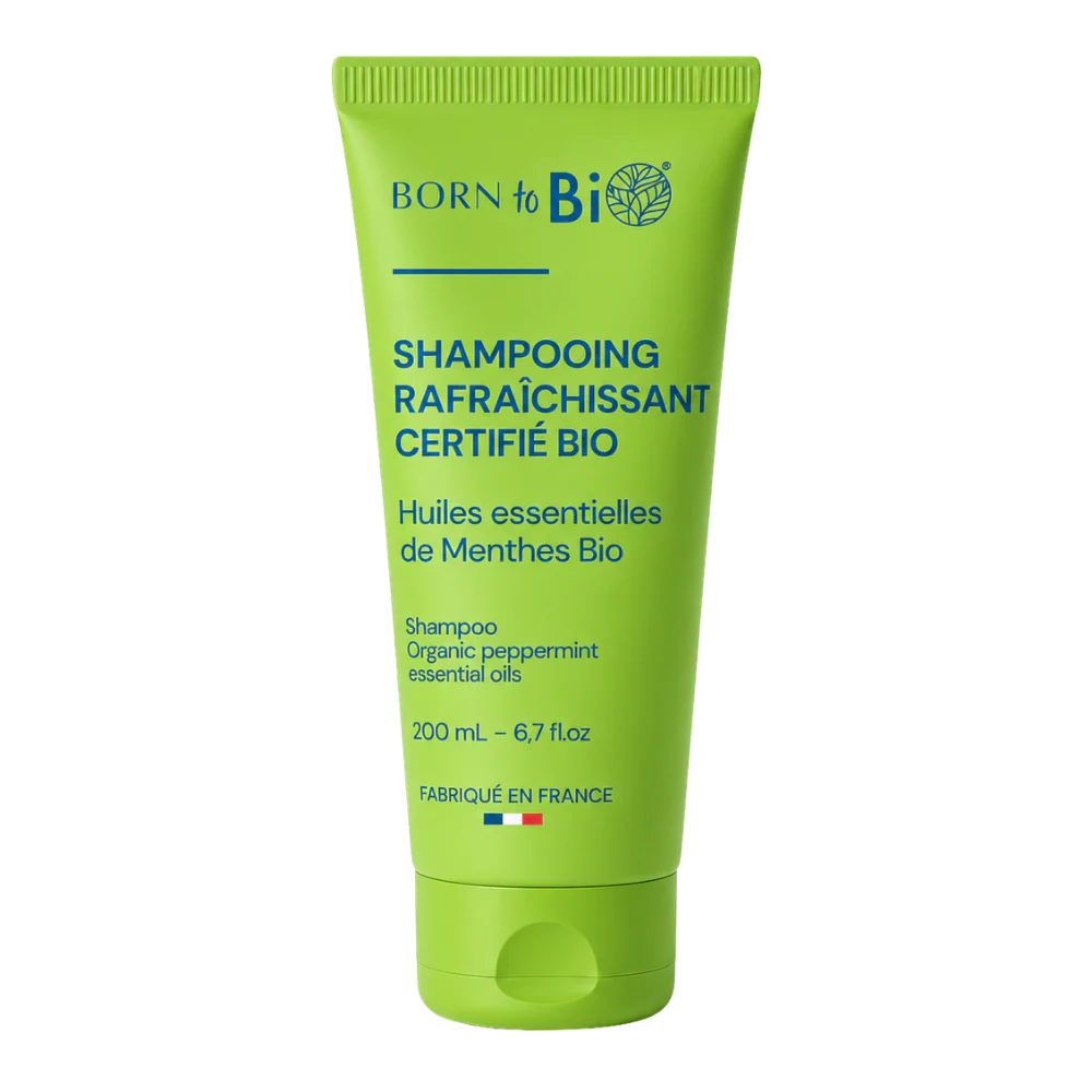 Shampooing Rafaîchissant à la Menthe Verte Certifié Bio – Cheveux Tonifiés