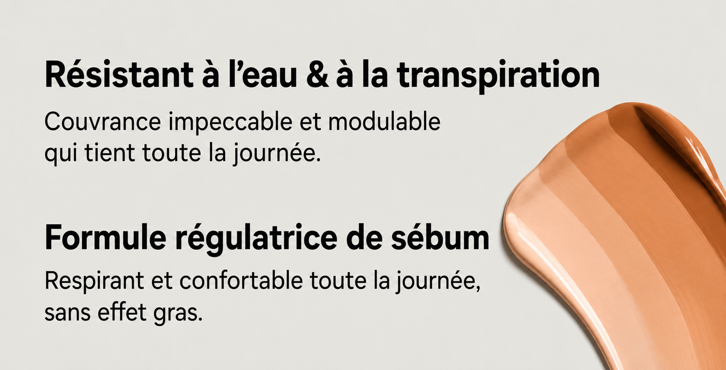 Fond de Teint Crème Matifiant BB Cream – Couvrance Totale, Waterproof & Longue Tenue