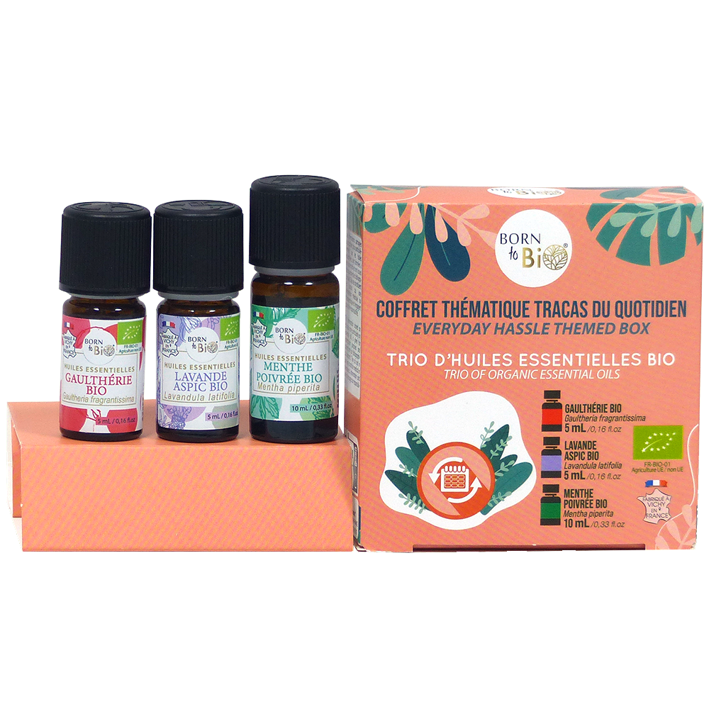 Coffret Huiles Essentielles Bio – Tracas du Quotidien | 3 Soins Incontournables
