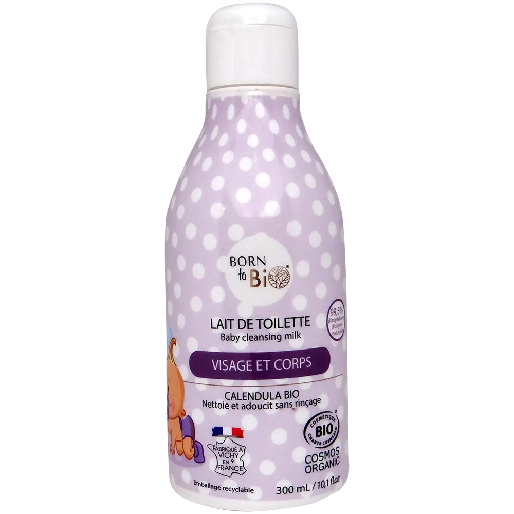 Lait de Toilette Bébé Certifié Bio – Nettoyant Doux Corps, Visage & Siège
