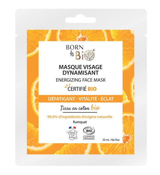 Masque Visage Dynamisant en Coton Certifié Bio – Éclat & Vitalité