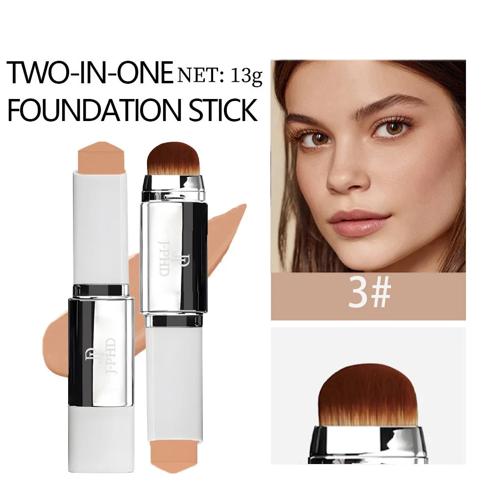 Fond de Teint Stick 2-en-1 à Embout Pinceau – Léger, Hydratant & Longue Tenue, Tous Types de Peau