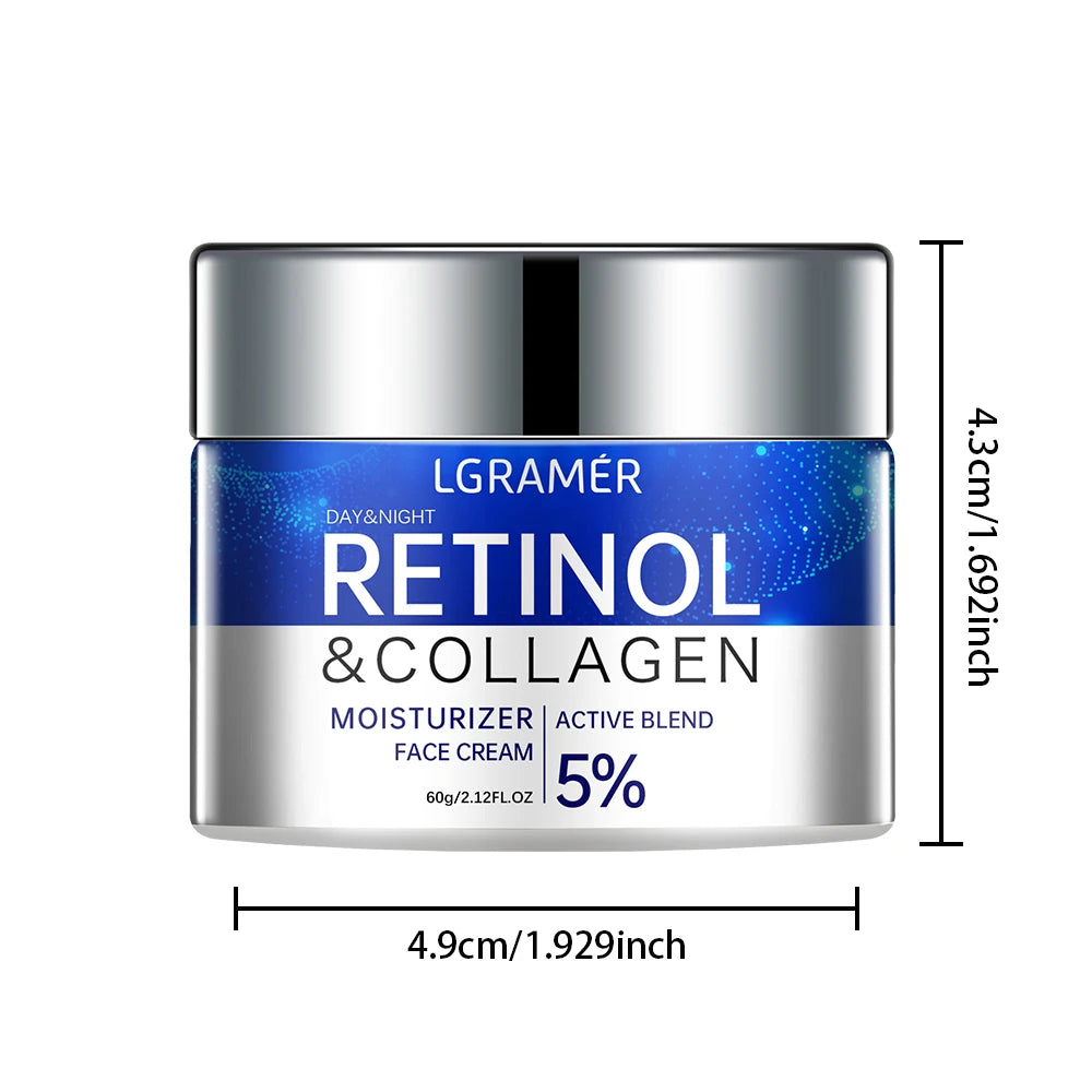 Crème Visage au Rétinol Anti-Âge LGRAMER – Raffermissante, Anti-Rides & Hydratante