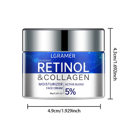 Crème Visage au Rétinol Anti-Âge LGRAMER – Raffermissante, Anti-Rides & Hydratante