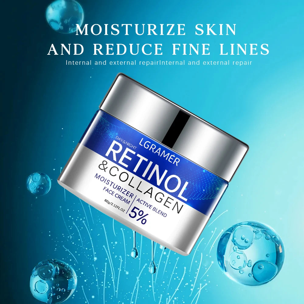 Crème Visage au Rétinol Anti-Âge LGRAMER – Raffermissante, Anti-Rides & Hydratante