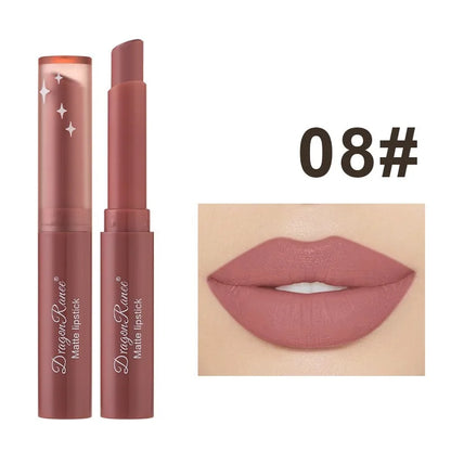 Rouge à Lèvres Mat Nude Pink – 12 Teintes, Longue Tenue & Waterproof