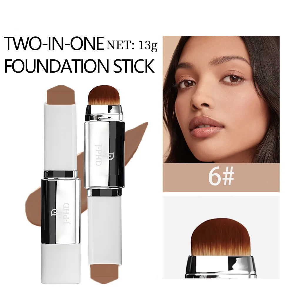 Fond de Teint Stick 2-en-1 à Embout Pinceau – Léger, Hydratant & Longue Tenue, Tous Types de Peau