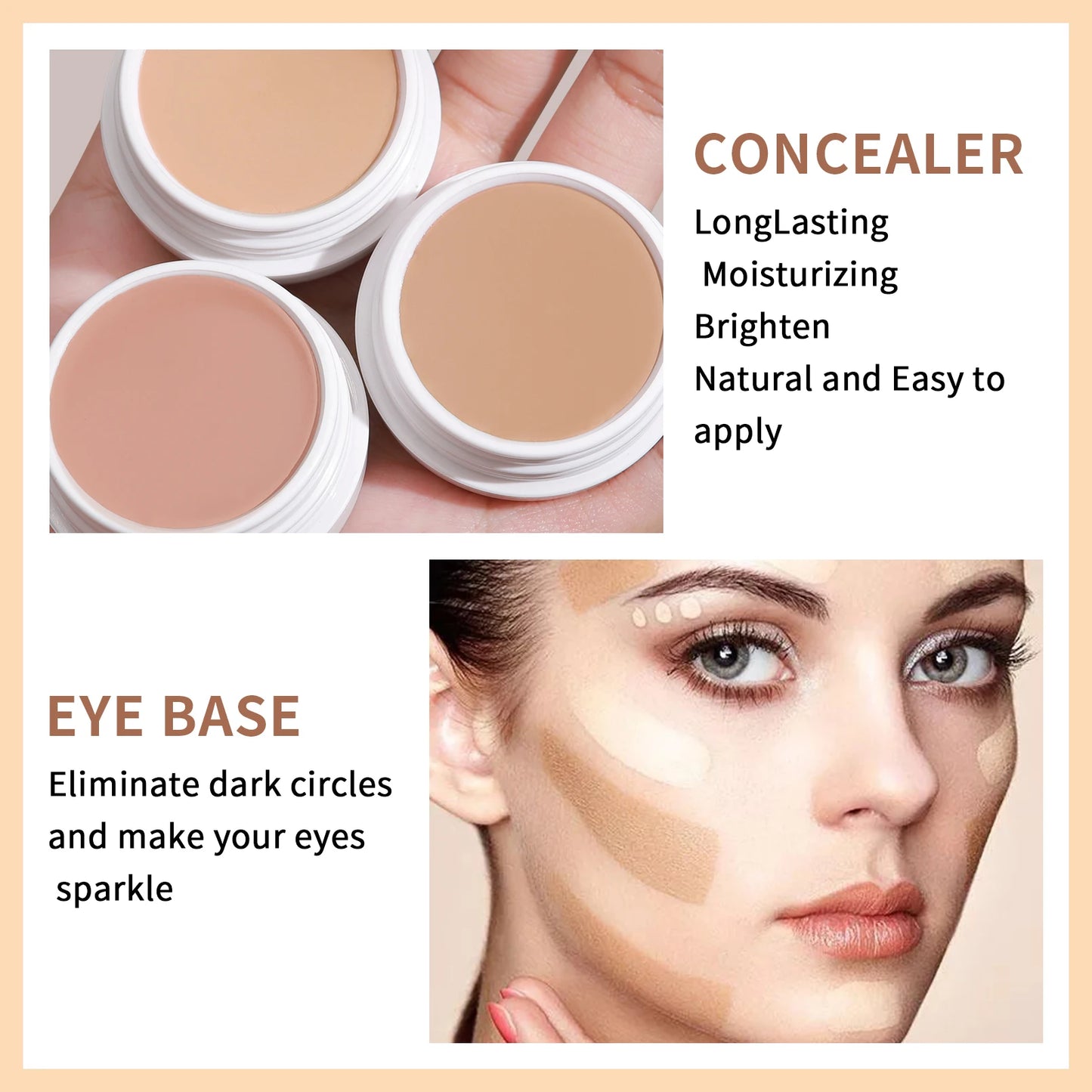 Crème correctrice QIC résistante à l'eau - Couverture totale, longue tenue