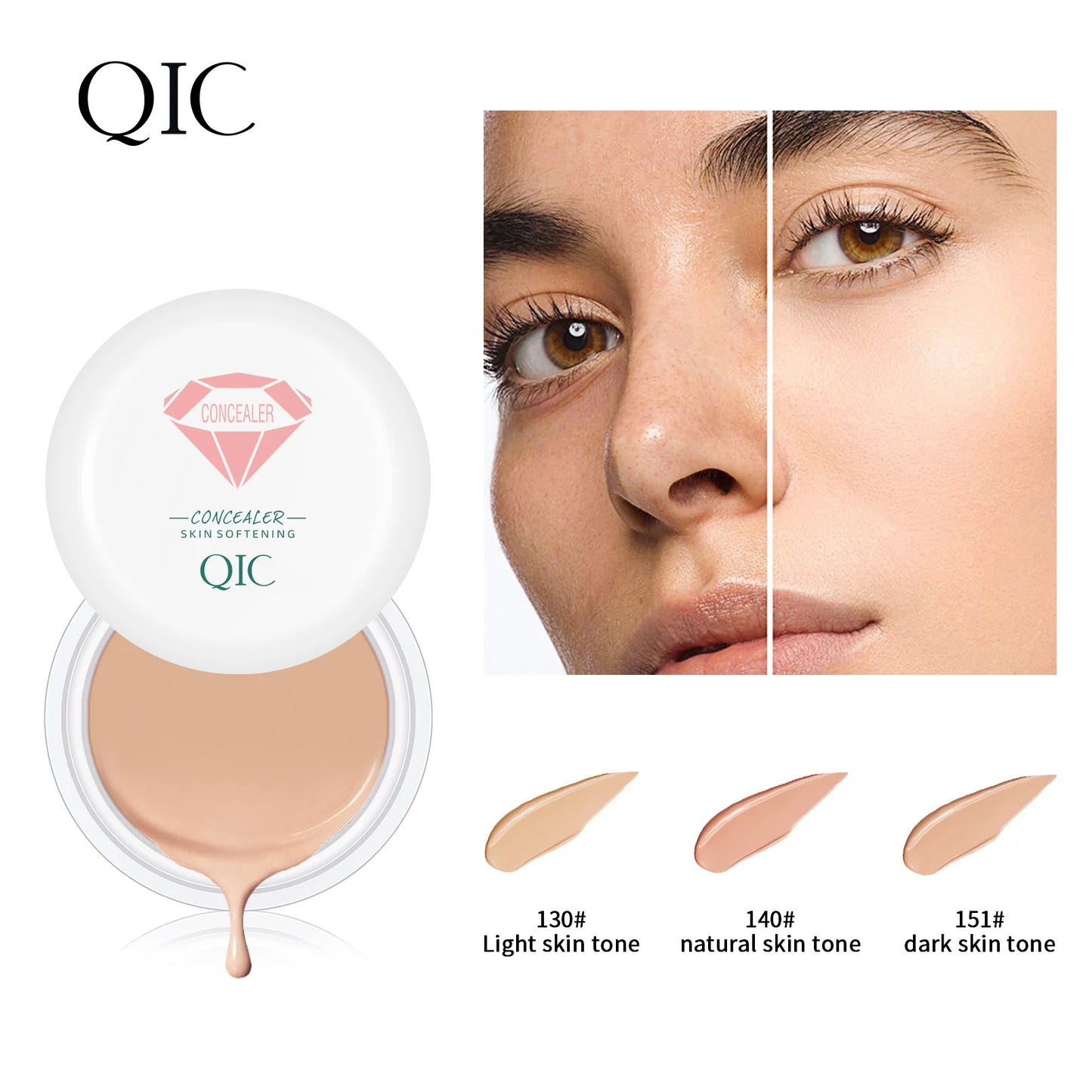 Crème correctrice QIC résistante à l'eau - Couverture totale, longue tenue