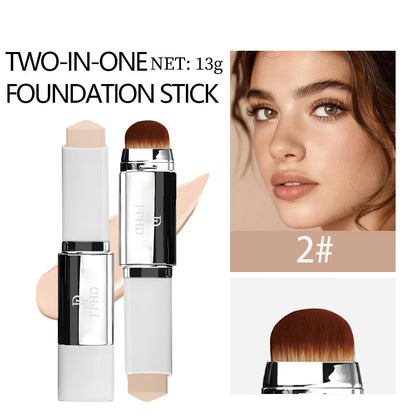 Fond de Teint Stick 2-en-1 à Embout Pinceau – Léger, Hydratant & Longue Tenue, Tous Types de Peau