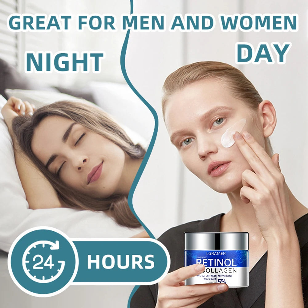 Crème Visage au Rétinol Anti-Âge LGRAMER – Raffermissante, Anti-Rides & Hydratante