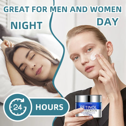 Crème Visage au Rétinol Anti-Âge LGRAMER – Raffermissante, Anti-Rides & Hydratante