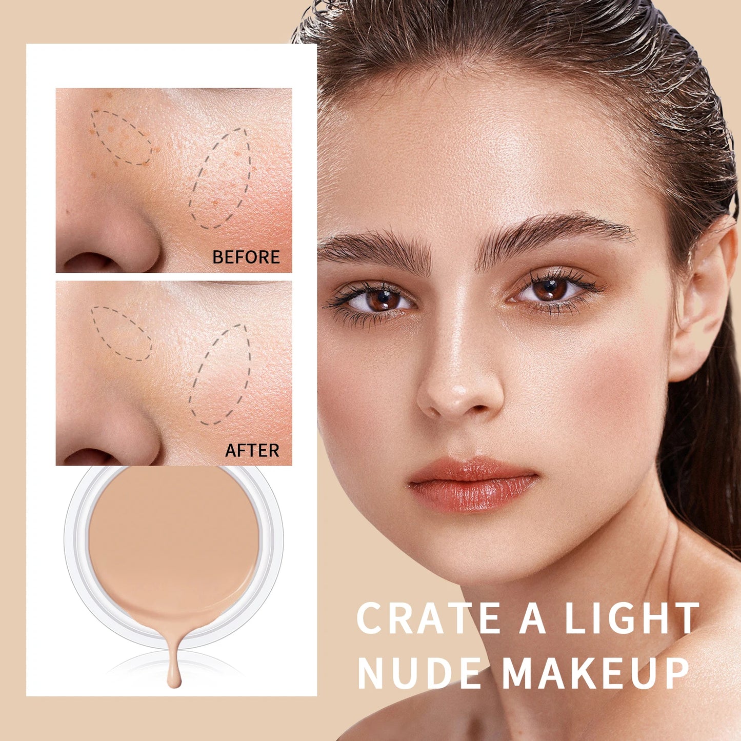 Crème correctrice QIC résistante à l'eau - Couverture totale, longue tenue