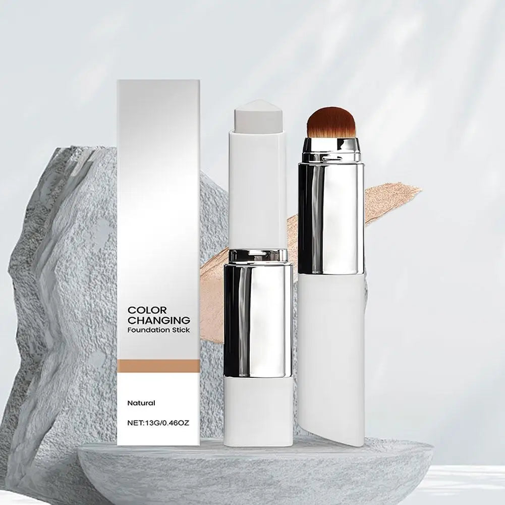 Stick Fond de Teint 2-en-1 Changeant de Couleur – Léger, Hydratant & Lumineux, Tous Types de Peau