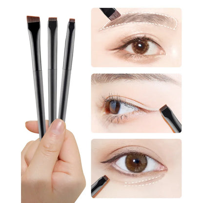 Set 3 Pinceaux Yeux Professionnels – Eyeliner, Sourcils & Ombre à Paupières