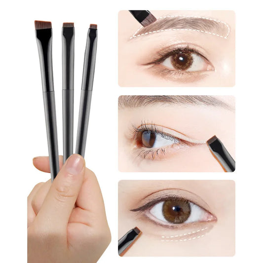 Set 3 Pinceaux Yeux Professionnels – Eyeliner, Sourcils & Ombre à Paupières