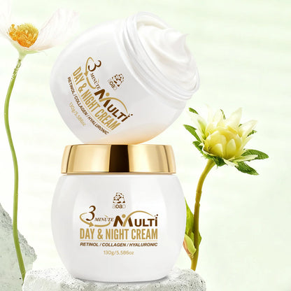 Crème Hydratante 3 Minutes au Rétinol, Collagène & Acide Hyaluronique – Fermeté & Éclat, Homme & Femme