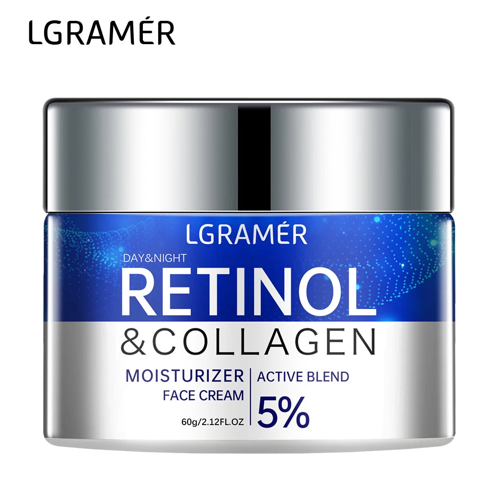 Crème Visage au Rétinol Anti-Âge LGRAMER – Raffermissante, Anti-Rides & Hydratante