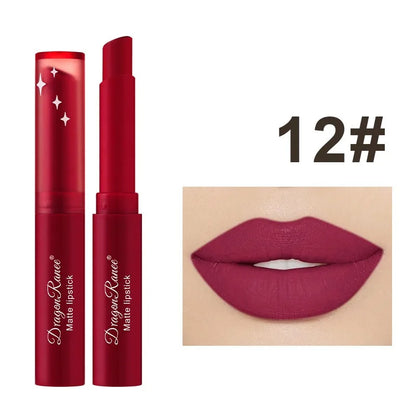 Rouge à Lèvres Mat Nude Pink – 12 Teintes, Longue Tenue & Waterproof