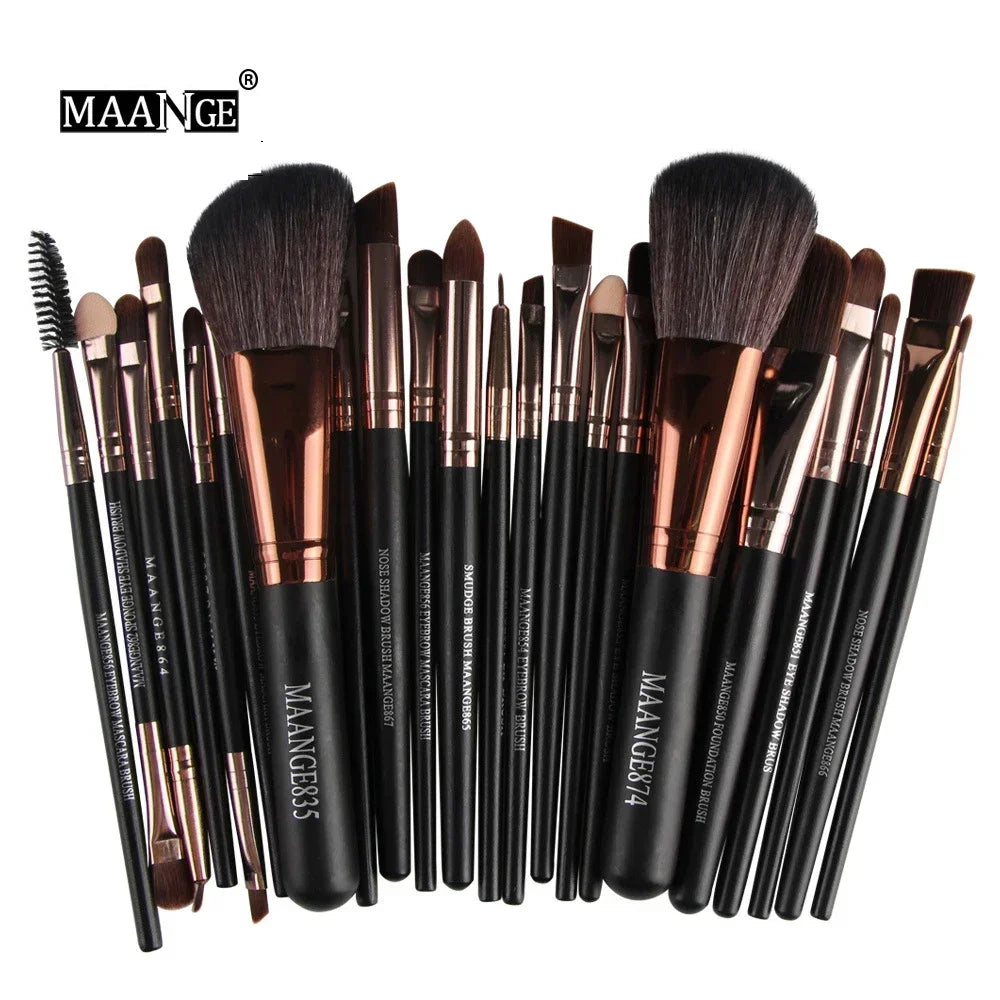 Kit Pinceaux Maquillage Professionnel – 13 ou 22 Pièces, Poils Synthétiques Doux