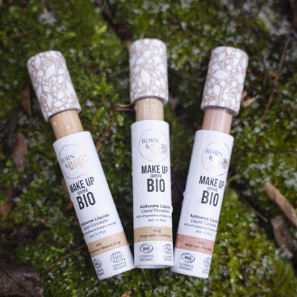 Anticernes Liquide Certifié Bio – Fini Satiné, 3 Teintes