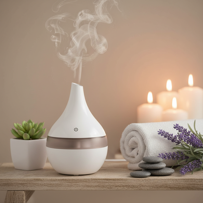 Diffuseur blanc – mise en scène salle de bain