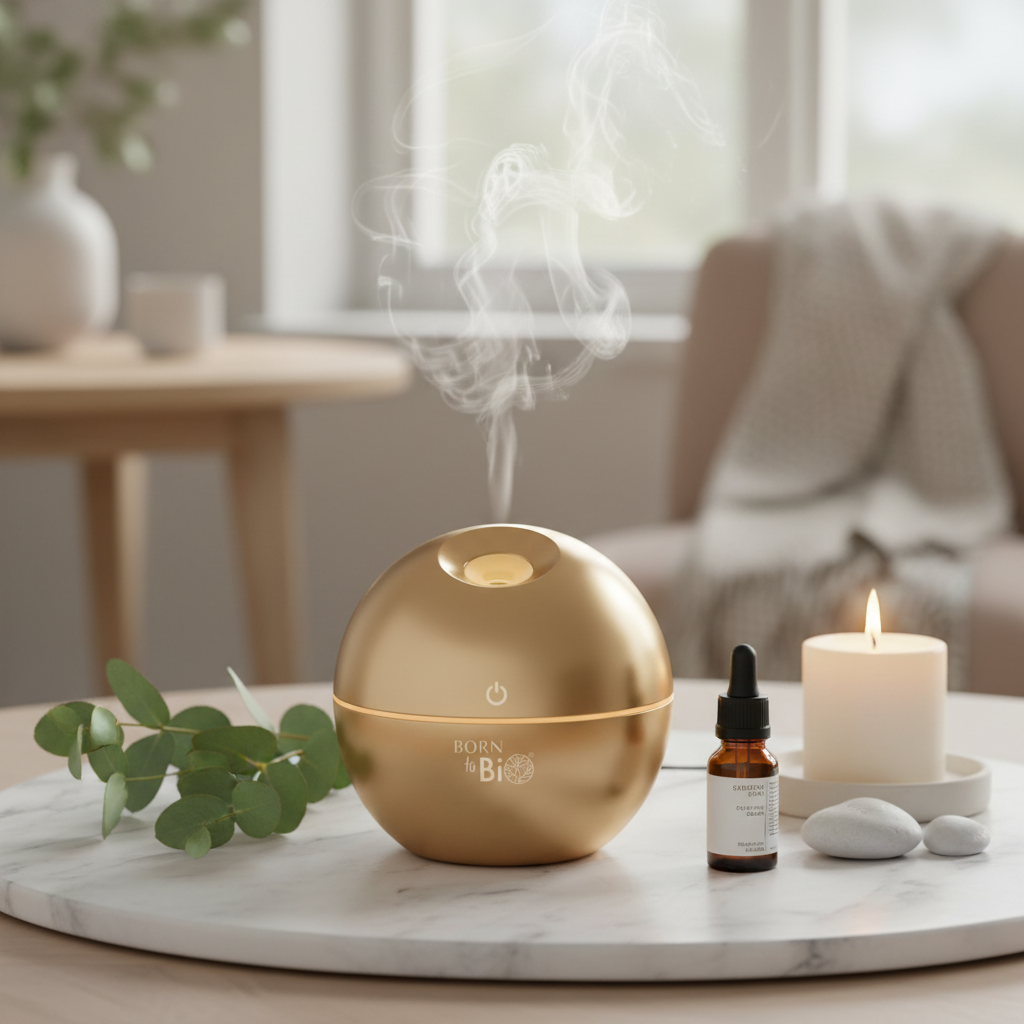 Diffuseur rond doré – mise en scène