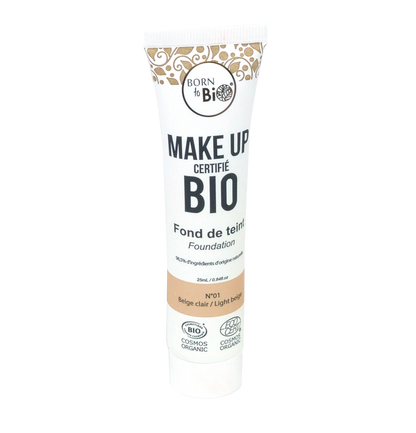 Fond de Teint Fluide Certifié Bio – Fini Mat, 4 Teintes