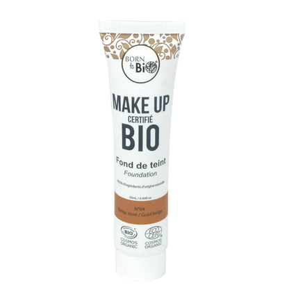 Fond de Teint Fluide Certifié Bio – Fini Mat, 4 Teintes