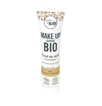Fond de Teint Fluide Certifié Bio – Fini Mat, 4 Teintes