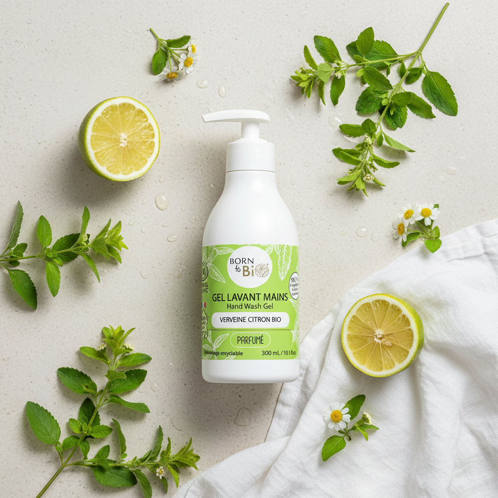Gel Lavant Verveine Citron Bio - Flat lay