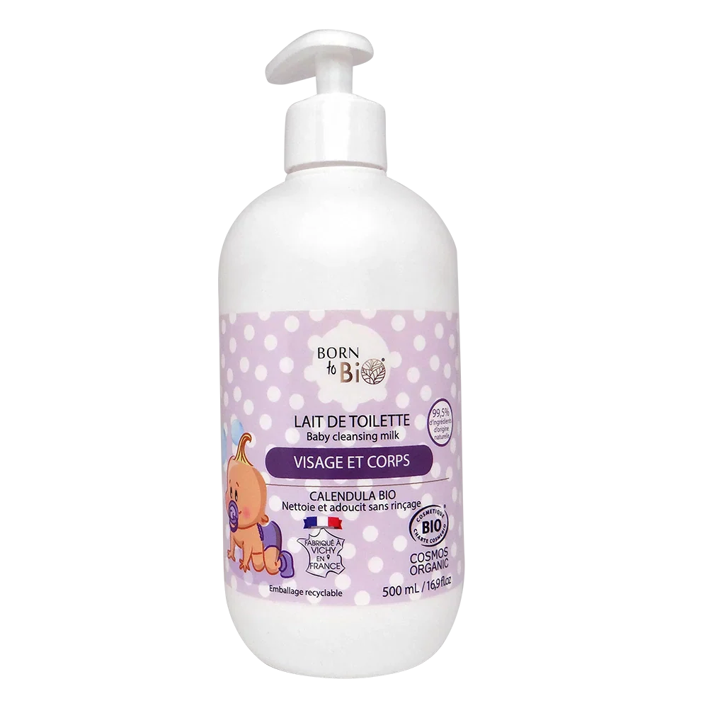 Lait de Toilette Bébé Certifié Bio – Nettoyant Doux Corps, Visage & Siège