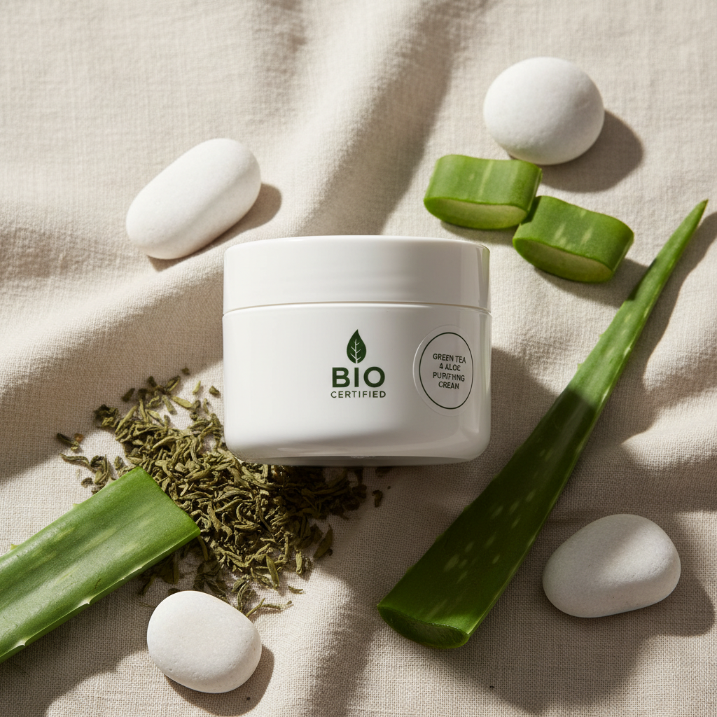 Soin Visage Pureté Bio - Flat lay botanique